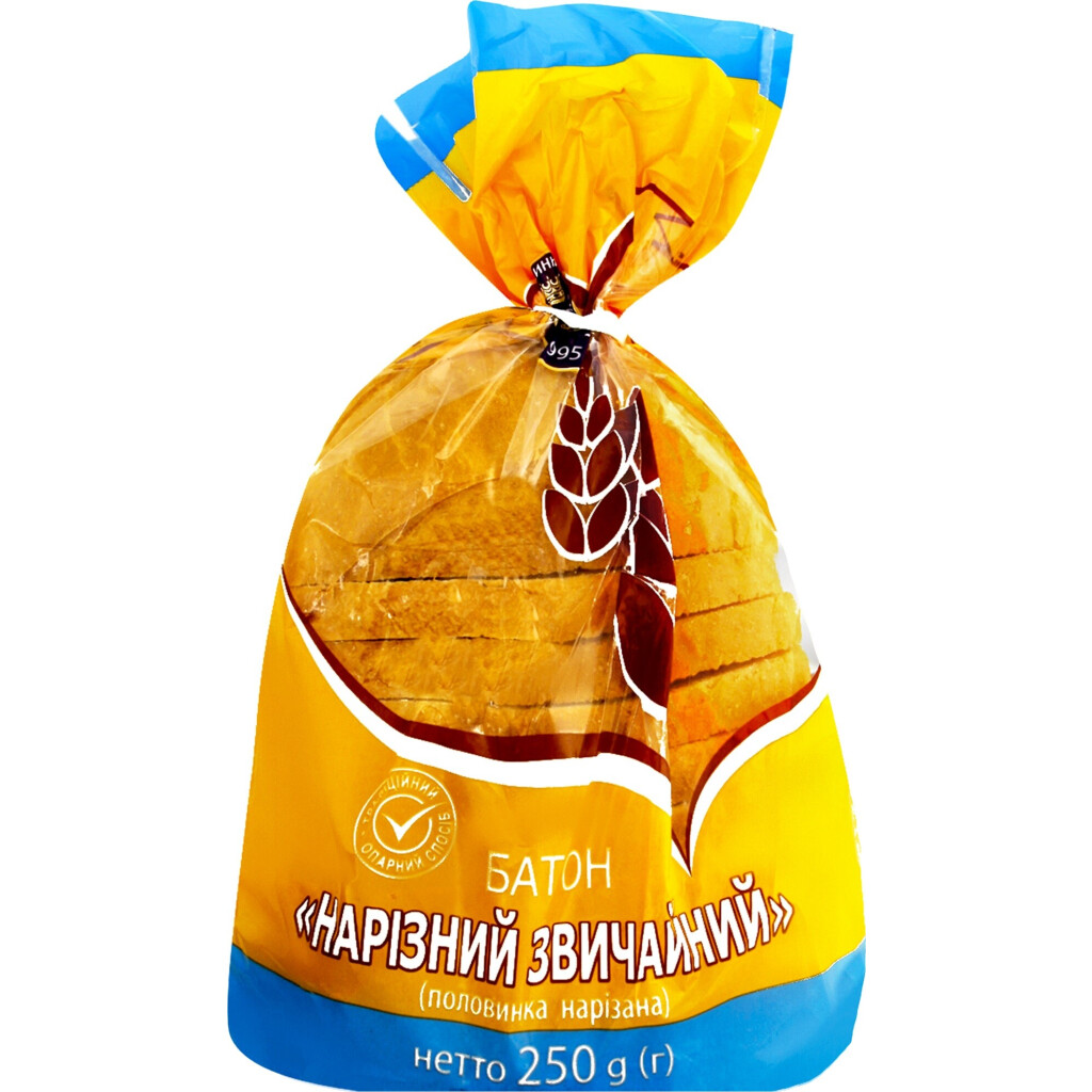 Батон Кулиничи нарезной, 250г (4820174300289)
