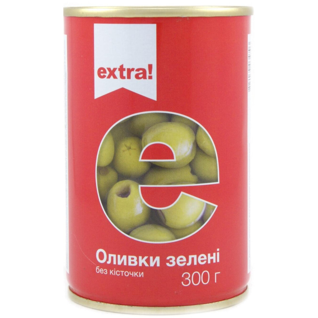 Оливки Extra! зеленые без косточки, 300г (4824034034703)