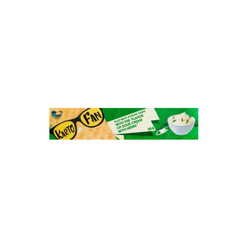 Чипси KartoFan зі смаком сметани та зелені, 50г (4820210910458)