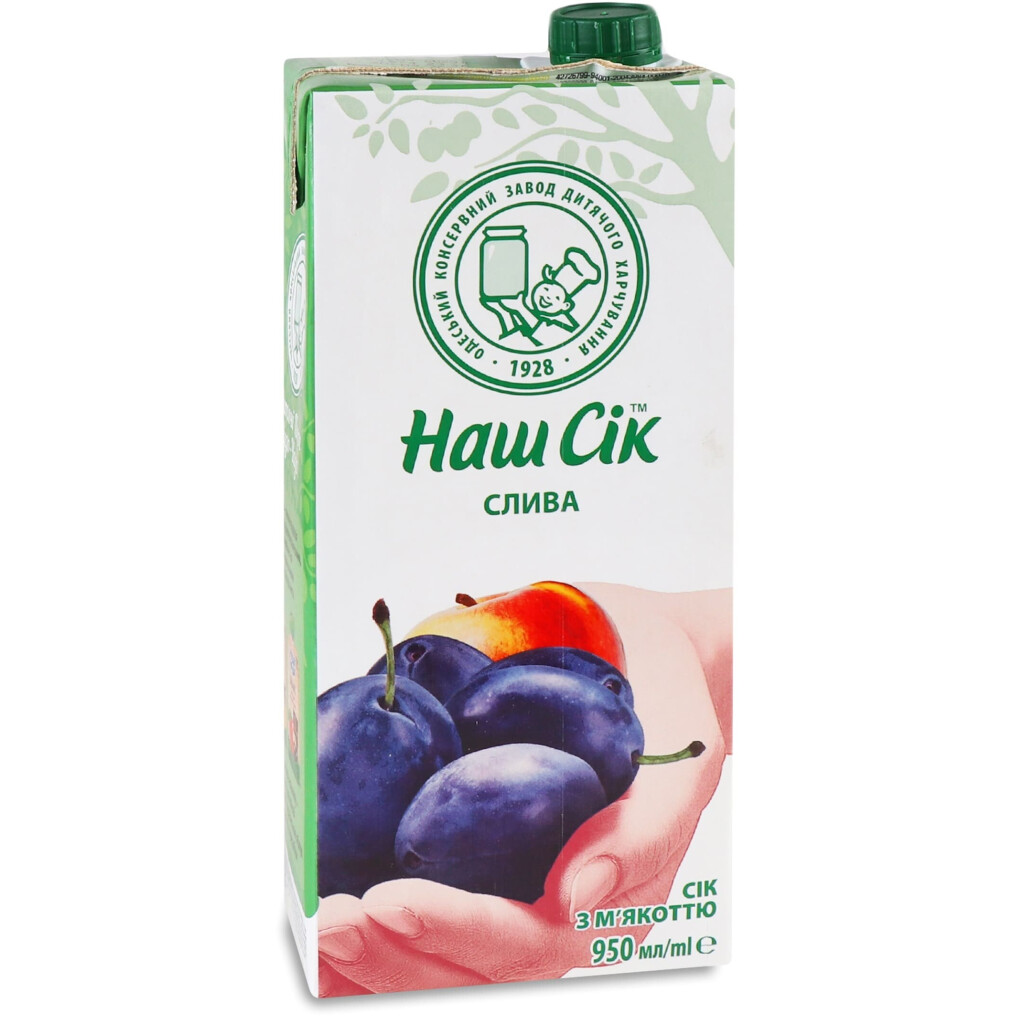 Сік Наш Сік сливовий, 0,95л (4820016250390)