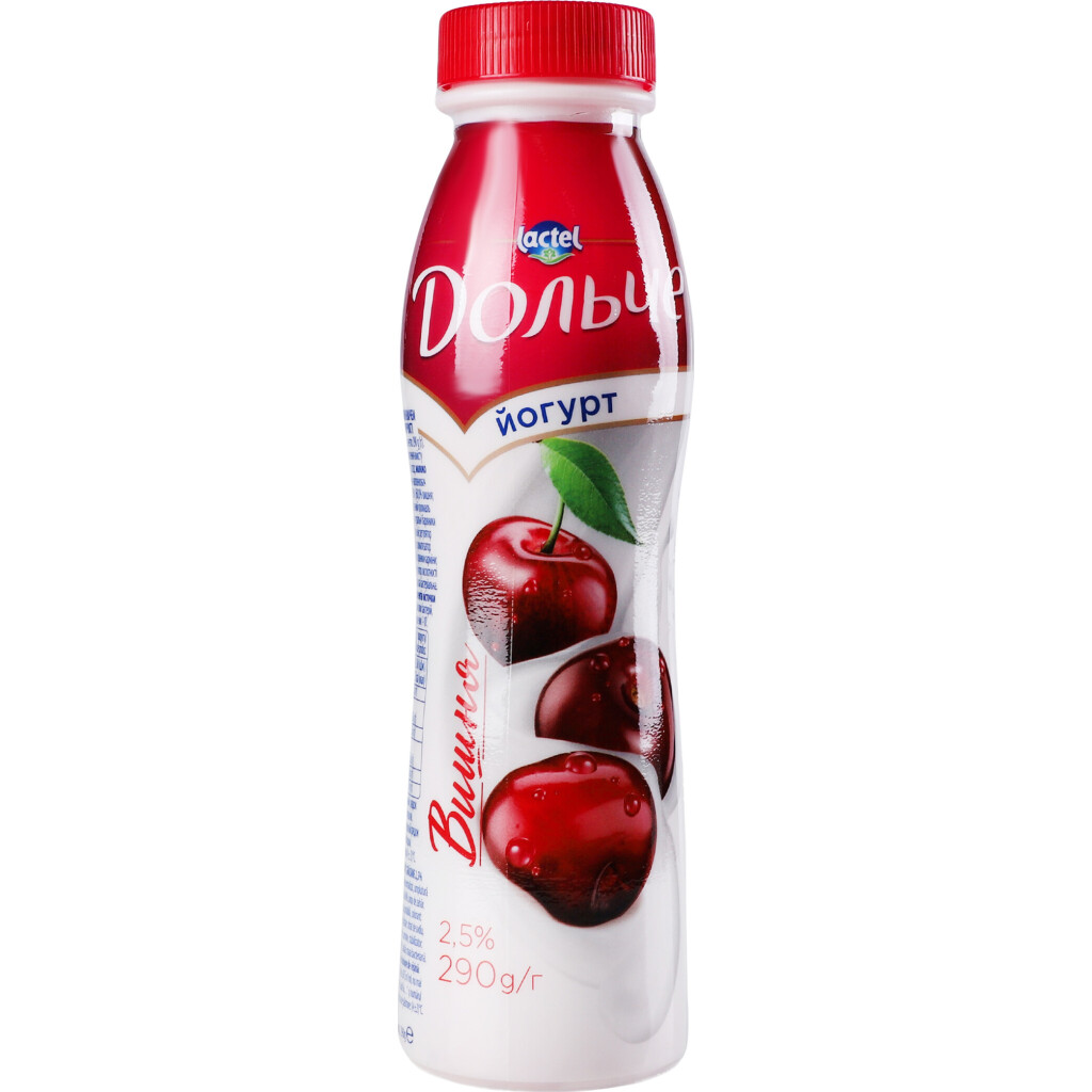 Йогурт Дольче вишня 2,5% бутылка, 290г (4823065717234)