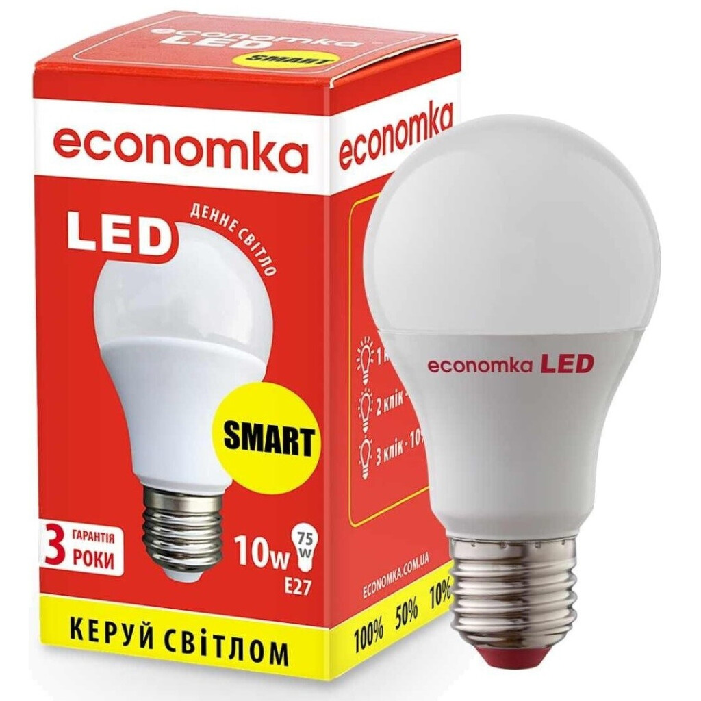 Лампа Экономка LED Smart A60 10W 4200K E27, шт (4820172680642)
