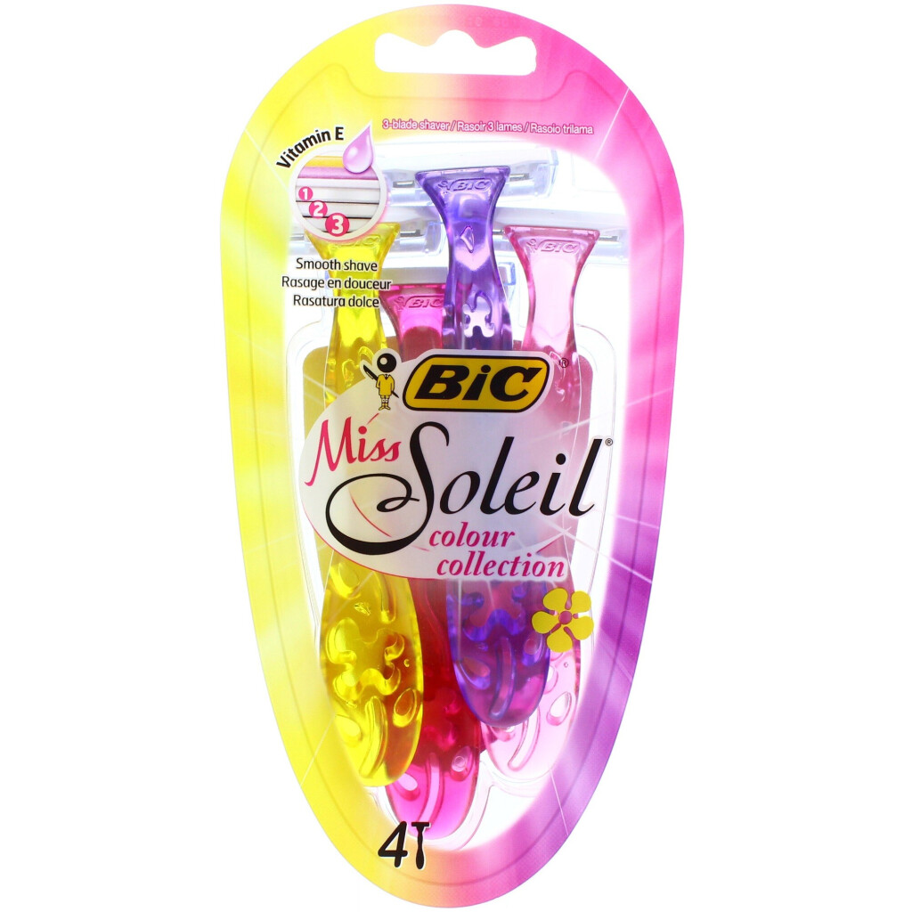 Набор бритв без сменных картриджей BIC Miss Soleil colour collection 4 шт (3086123303843)