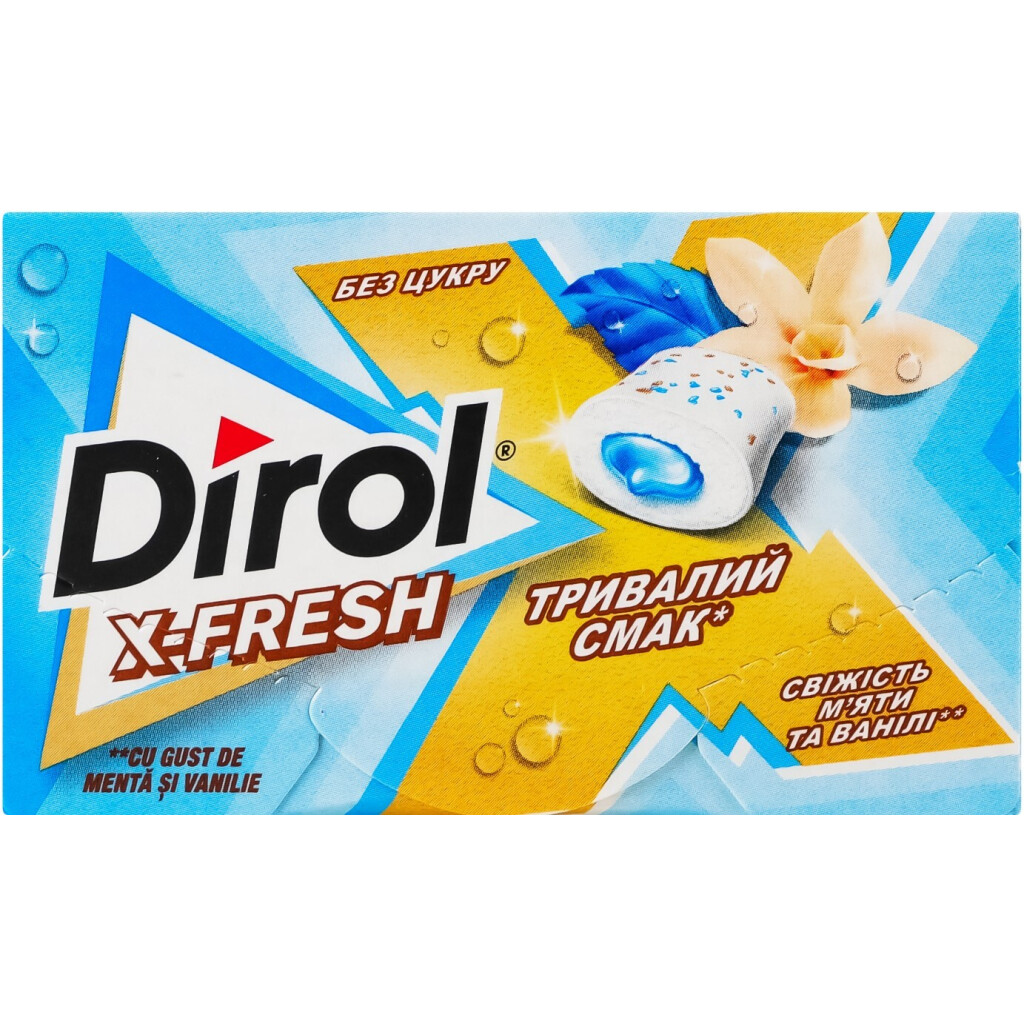 Жевательная резинка Dirol Свежесть мяты и ванили, 19,5г (7622202022807)