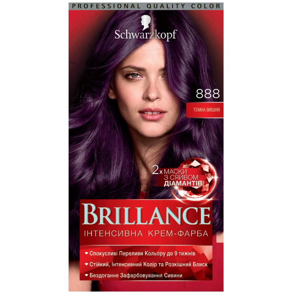 Краск-крем для волос Brillance №888 Тёмная вишня, шт (4015000509824)