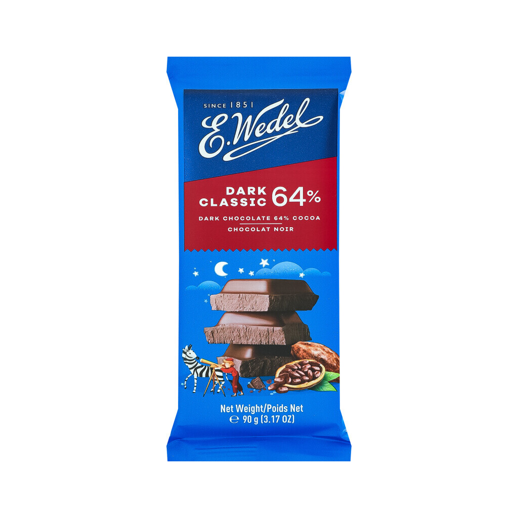 Шоколад темний E.Wedel 64%, 90г (5901588018850)