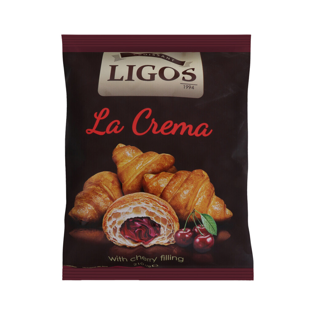 Круассаны Ligos с начинкой со вкусом вишни, 210г (4820057860909)