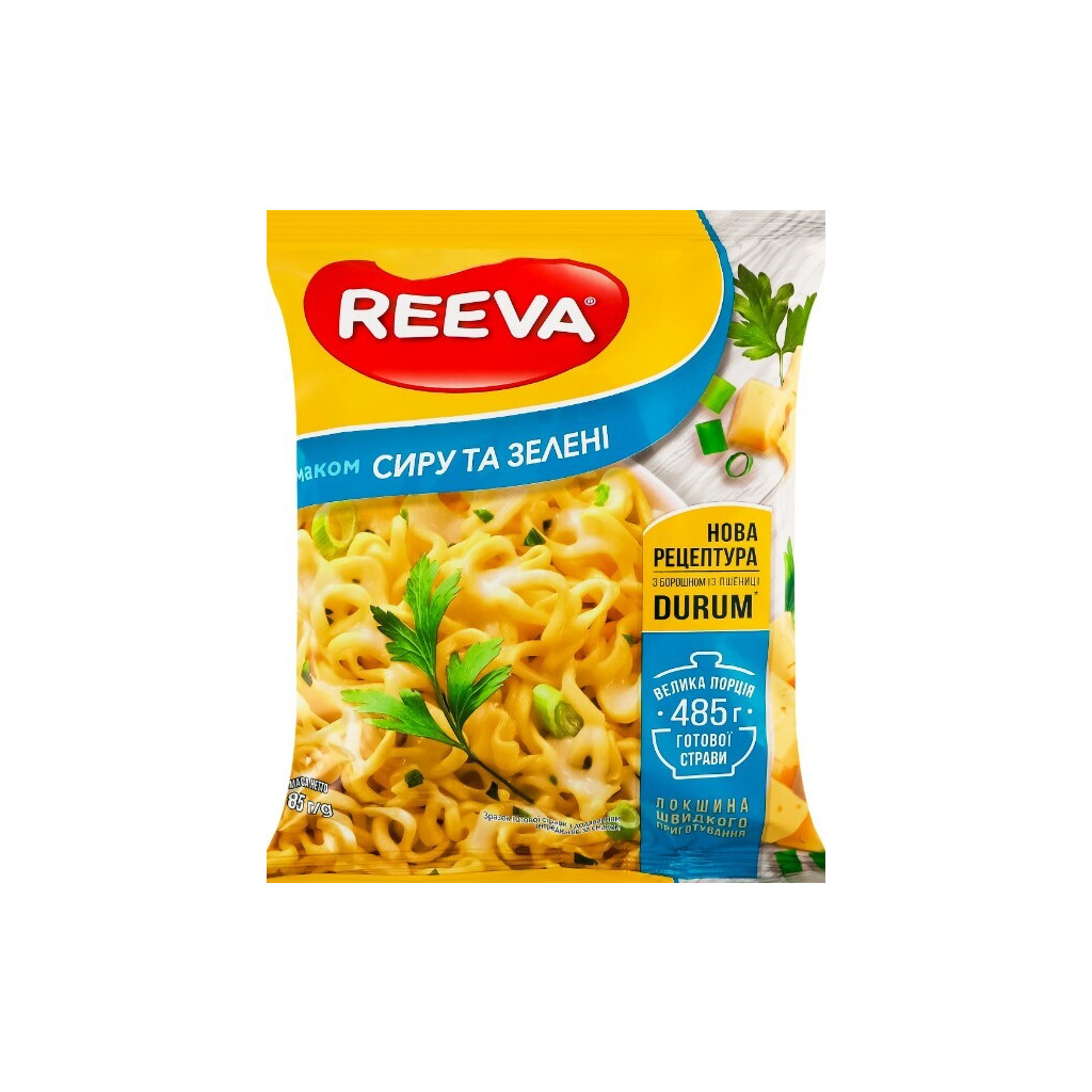 Лапша Reeva со вкусом сыра и зелени, 85г (4820179257106)