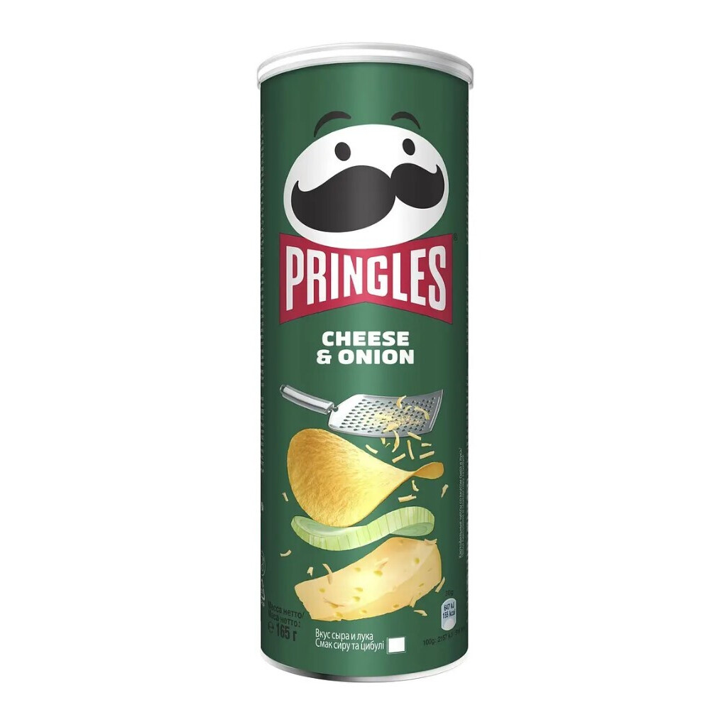 Чипси Pringles зі смаком сиру та цибулі, 165г (5053990101535)