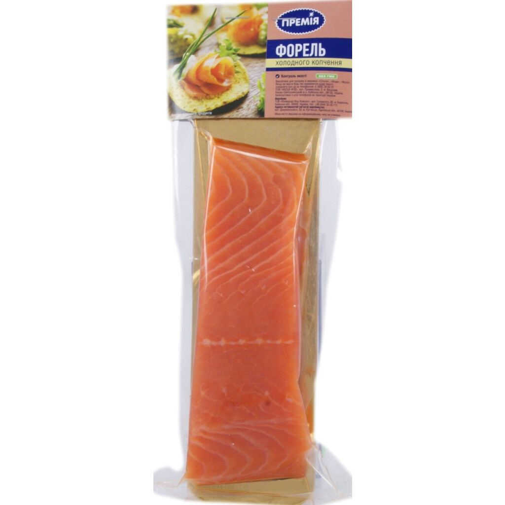 Форель Премія холодного копчения кусок, 180г (4823096404417)