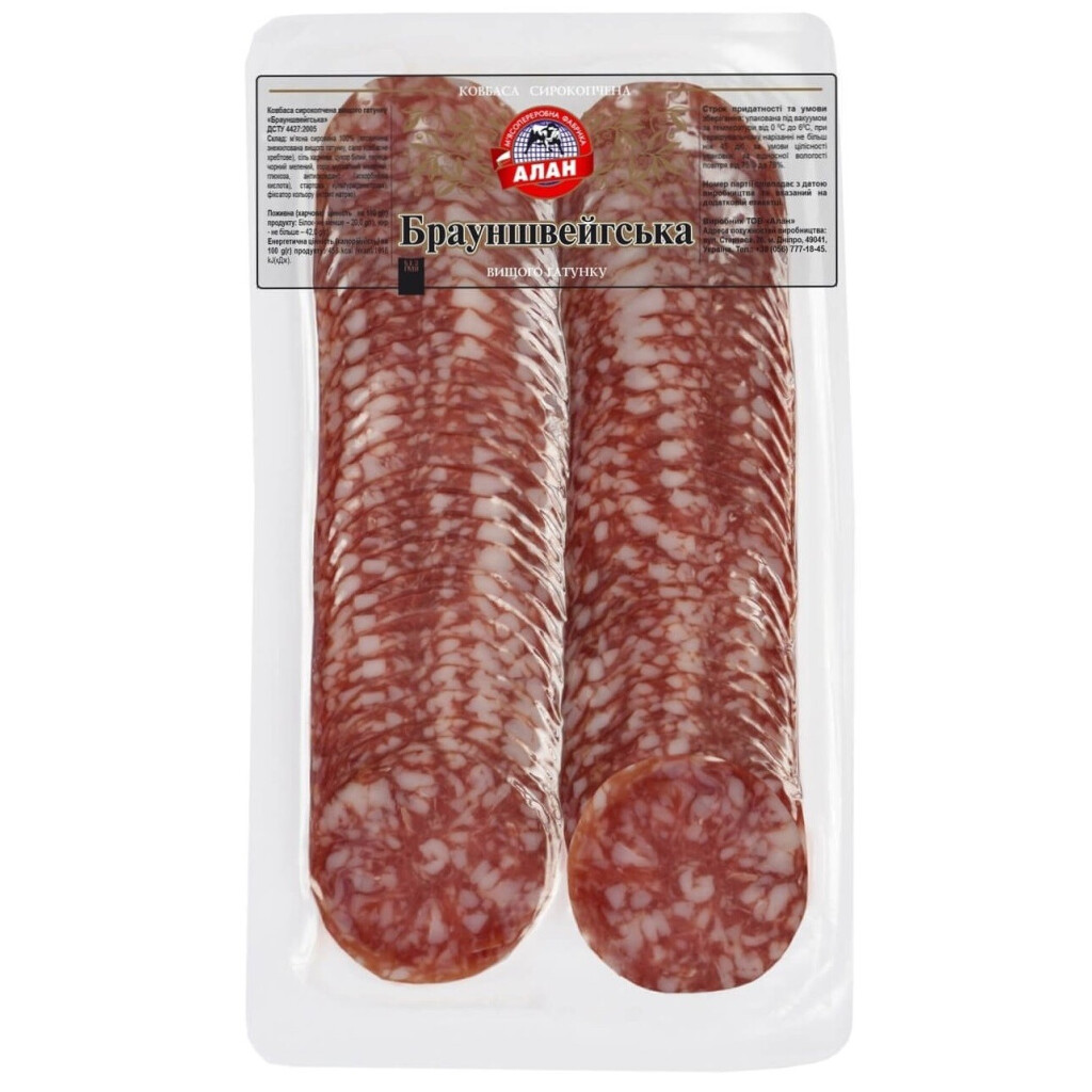 Колбаса Алан Брауншвейгская с/к в/с, 80г (4823036503378)