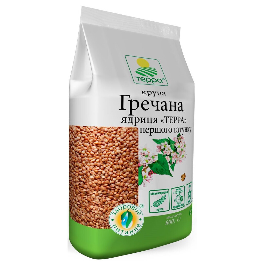 Крупа гречневая Терра ядрица 1с, 800г (4820015730787)