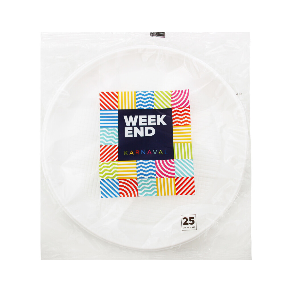 Тарілки Weekend пластикові 205мм, 25шт/уп (4820057100340)