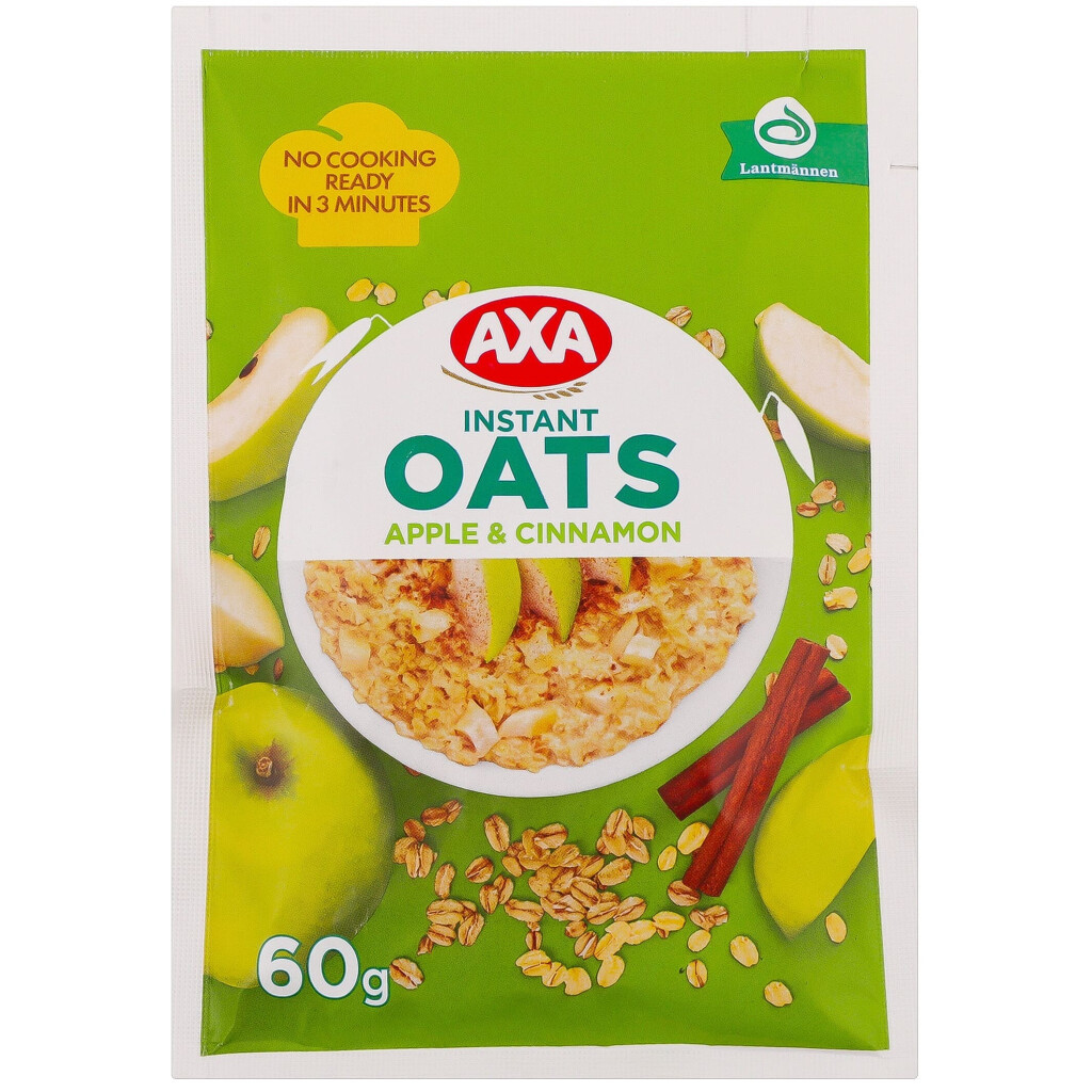 Каша вівсяна Axa з яблуком та корицею миттєвого приготування, 60г (4820237690432)