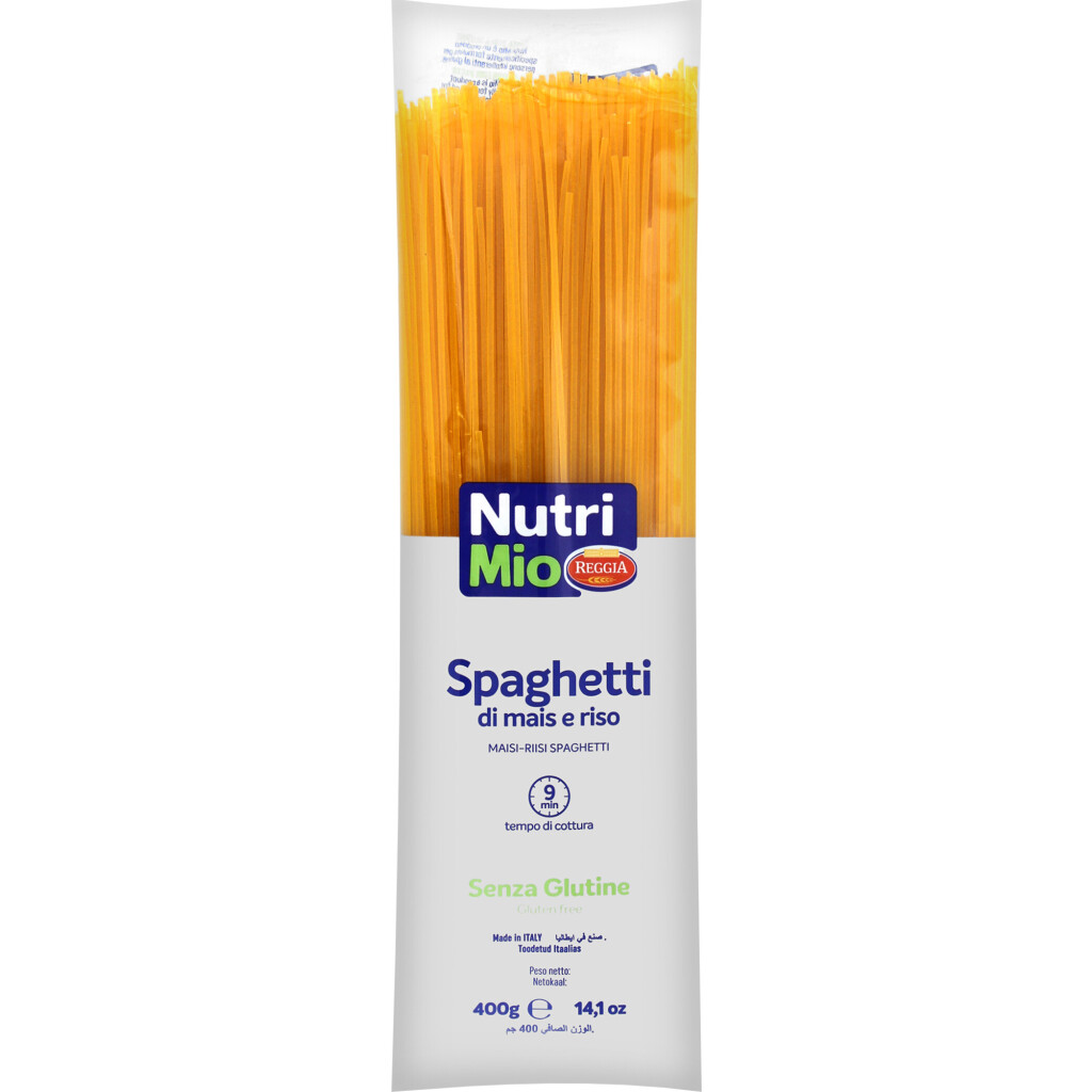 Изделия макаронные Nutri Mio Reggia Спагетти без глютена, 400г (8008857114194)