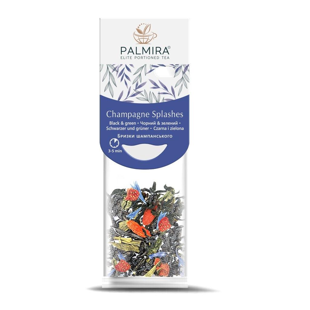 Смесь черного и зеленого чая Palmira Брызги шампанского, 10шт*2.4г
