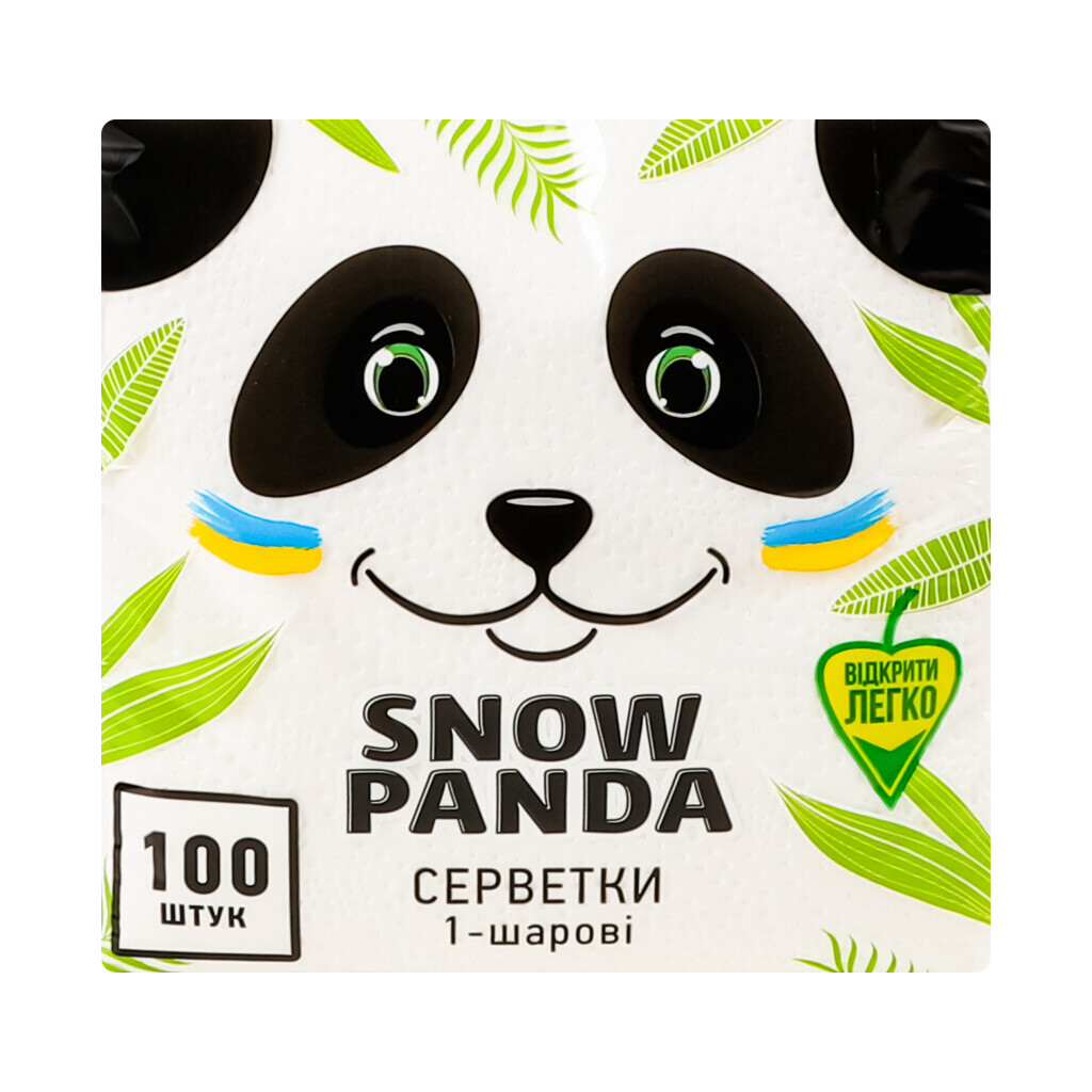 Серветки паперові Сніжна панда білі 240х240мм, 100шт/уп (4823019007879)