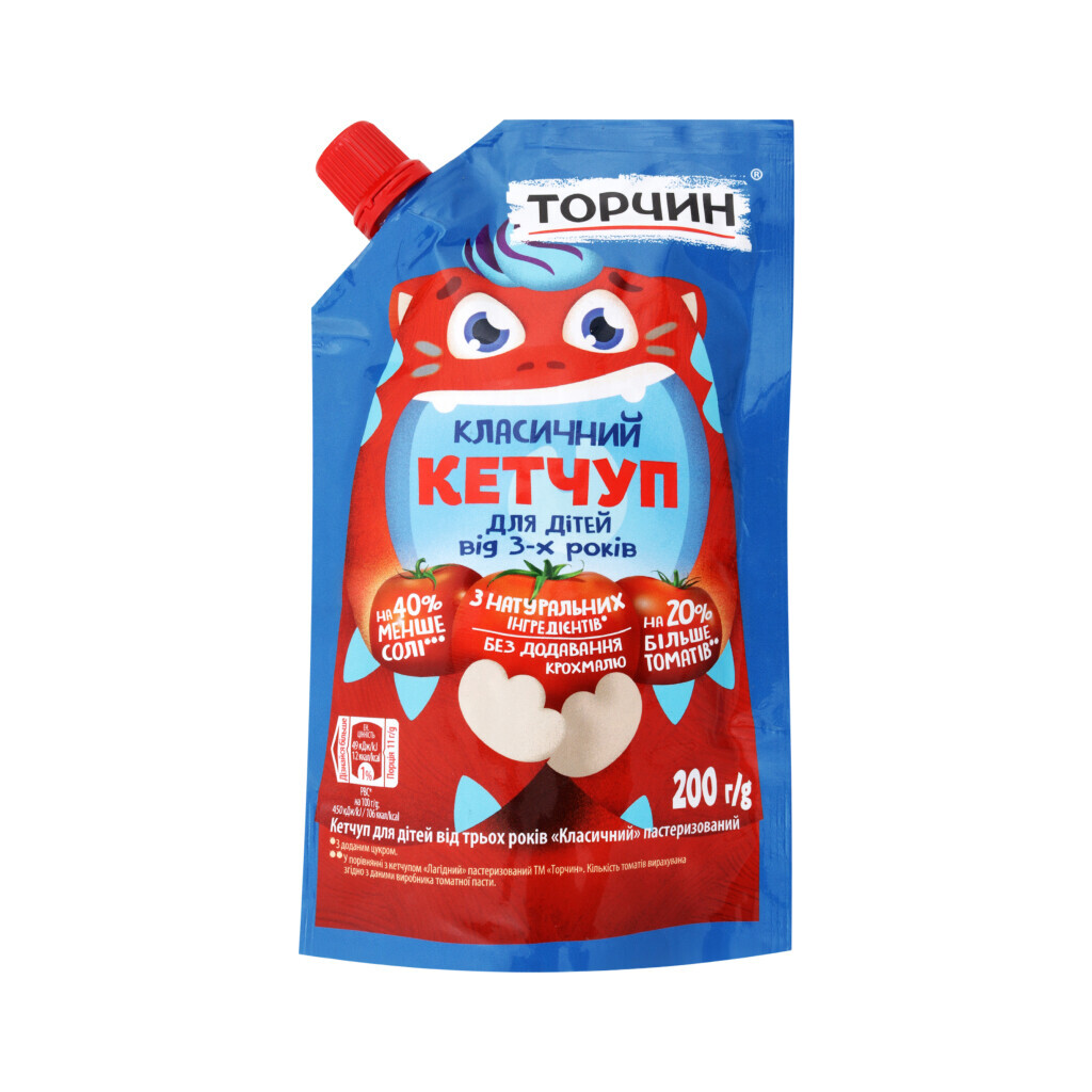 Кетчуп Торчин Класичний дитячий д/п, 200г (7613287431455)