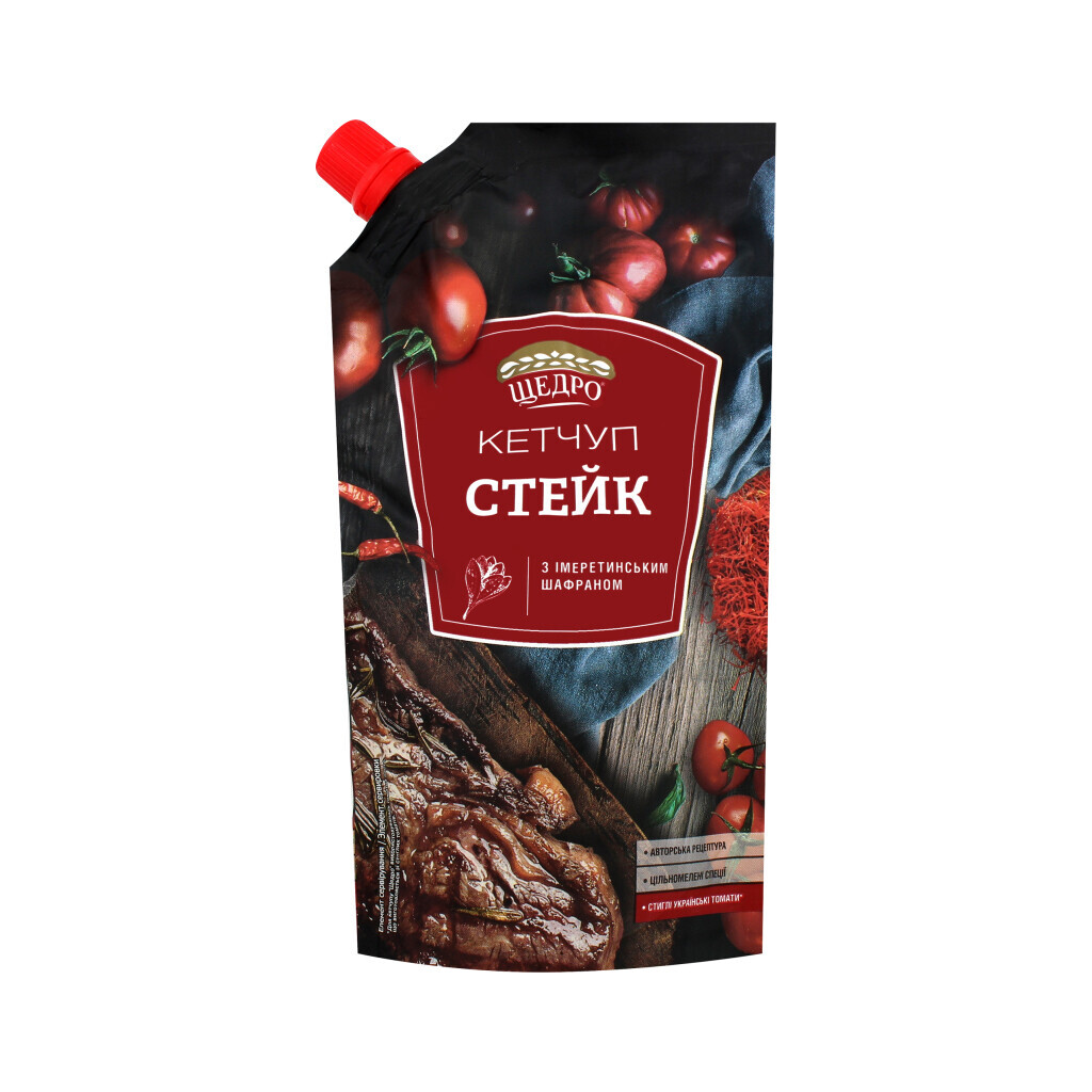 Кетчуп Щедро Стейк д/п, 250г (4823097405802)