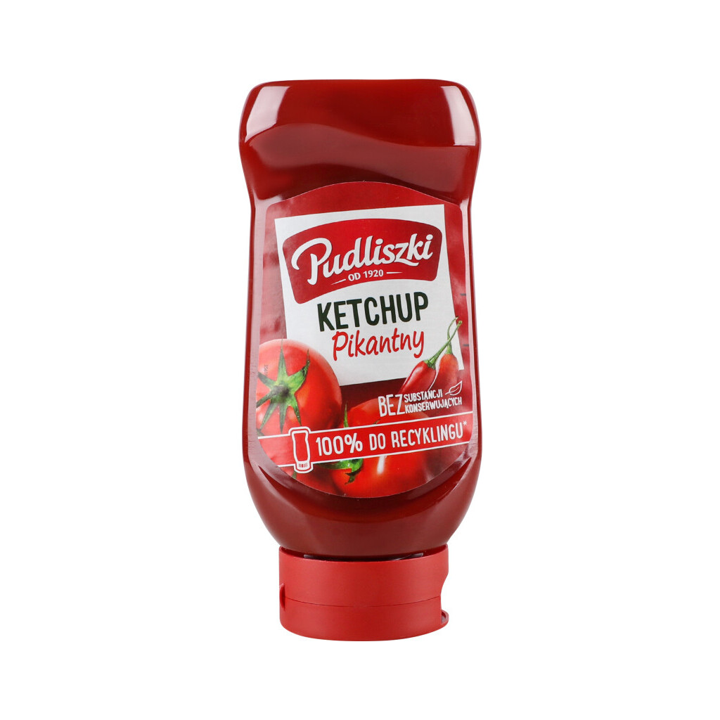 Кетчуп Pudliszki томатний гострий, 480г (5900783000417)