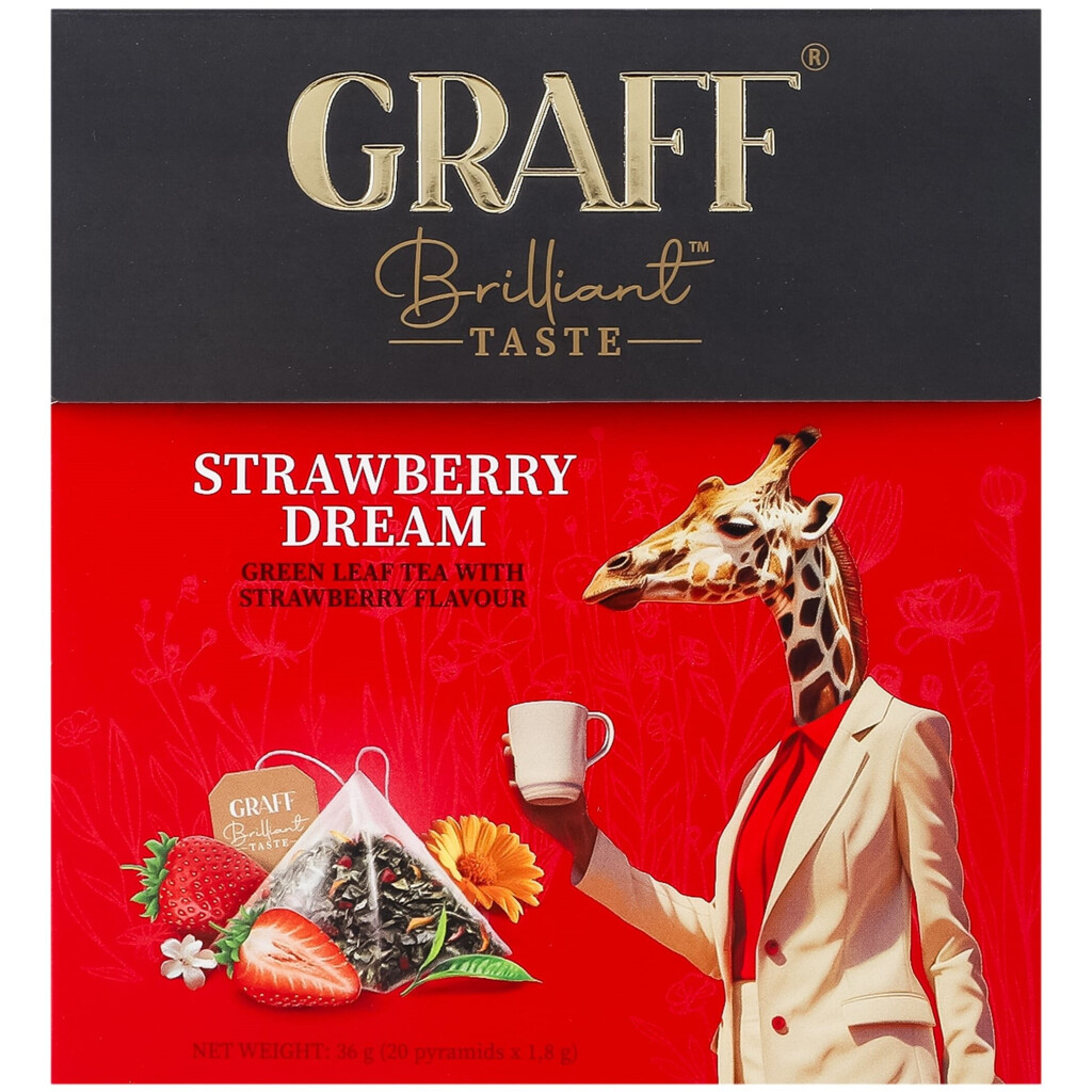 Чай зеленый Graff Клубничная мечта, 20*1,8г (4820279611174)