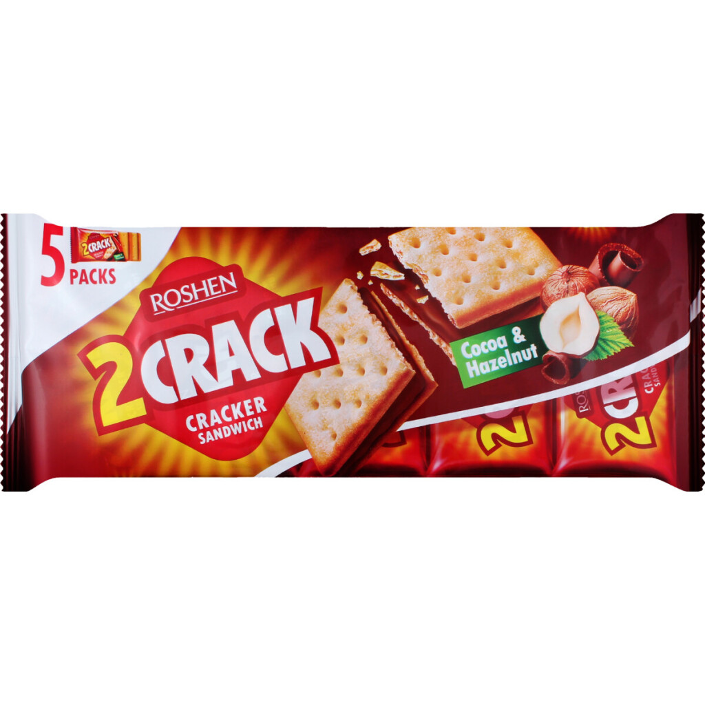 Крекер Roshen 2 CRACK с начинкой какао-орех, 235г (4823077630996)
