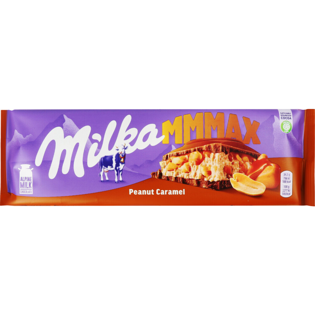 Шоколад Milka молочний з арахісом та карамеллю, 276г (7622210694331)