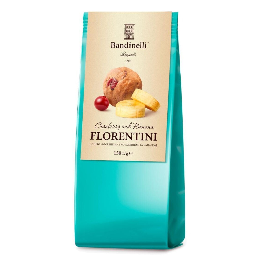 Печенье Bandinelli Florentini с бананом и клюквой, 150г (4820182331237)