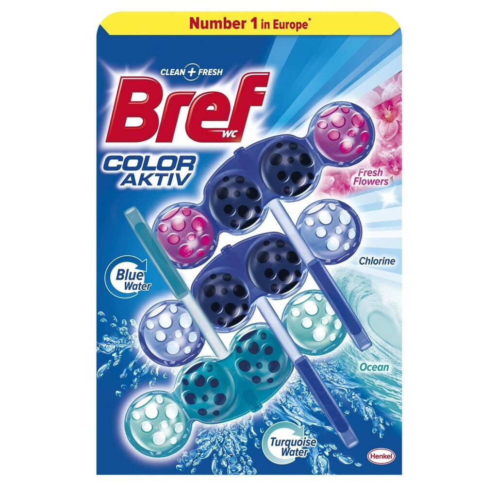 Блок туалетный Bref Дуо-актив Океан, 3*50мл/уп (9000100991421)