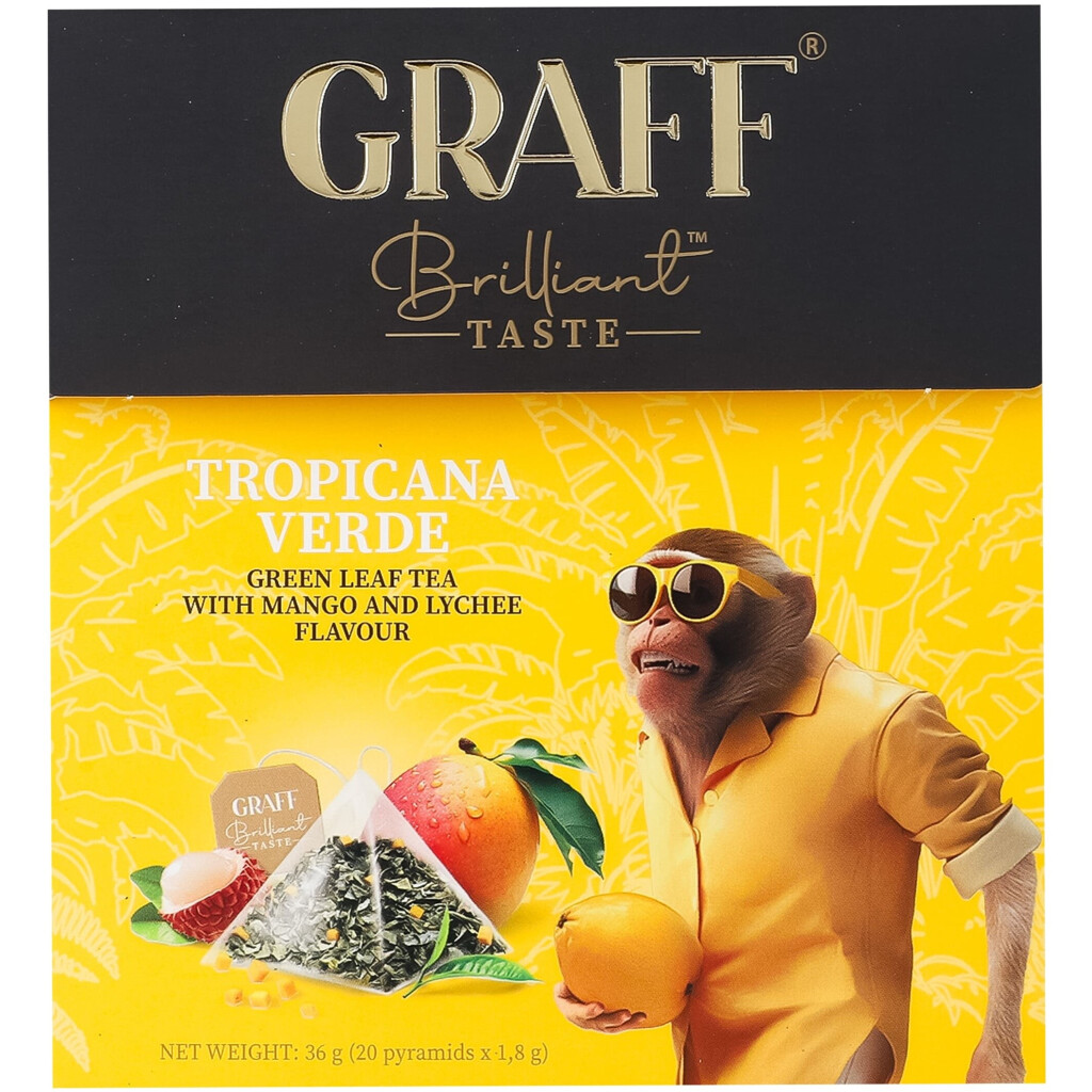 Чай зеленый Graff Tropicana Verde с ароматом манго и личи, 20*1,8г (4820279611112)