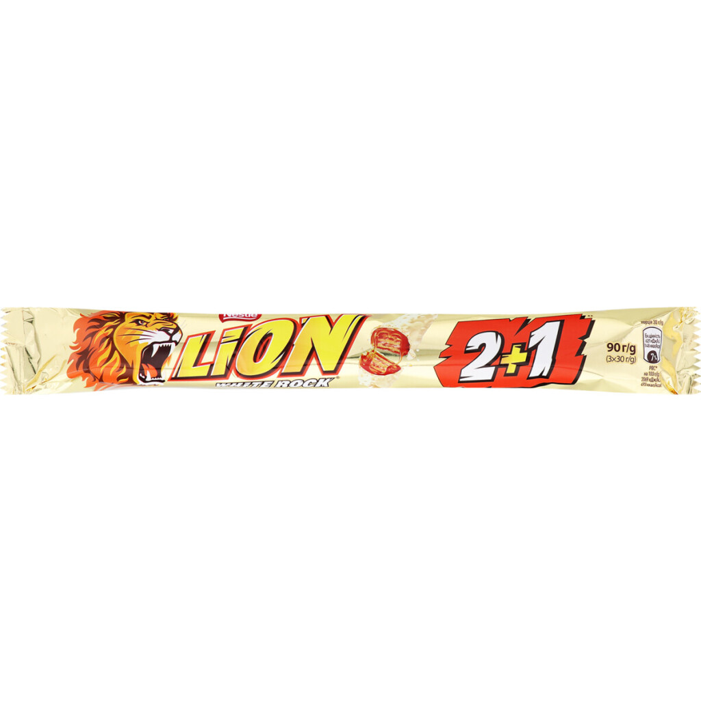 Батончик Lion White Rock 2+1, 3*30г (7613287811813)