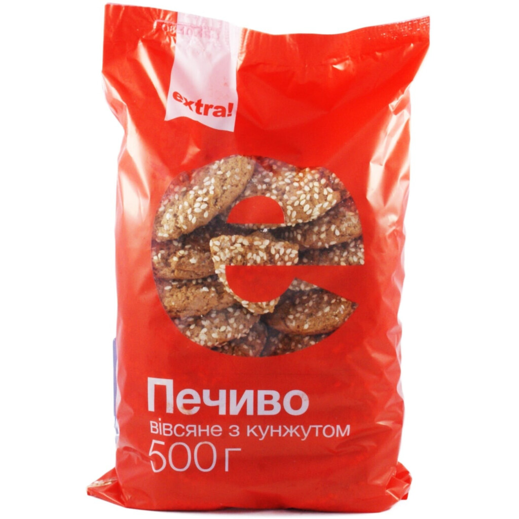 Печенье Extra! Овсяное с кунжутом, 500г (4823096400389)