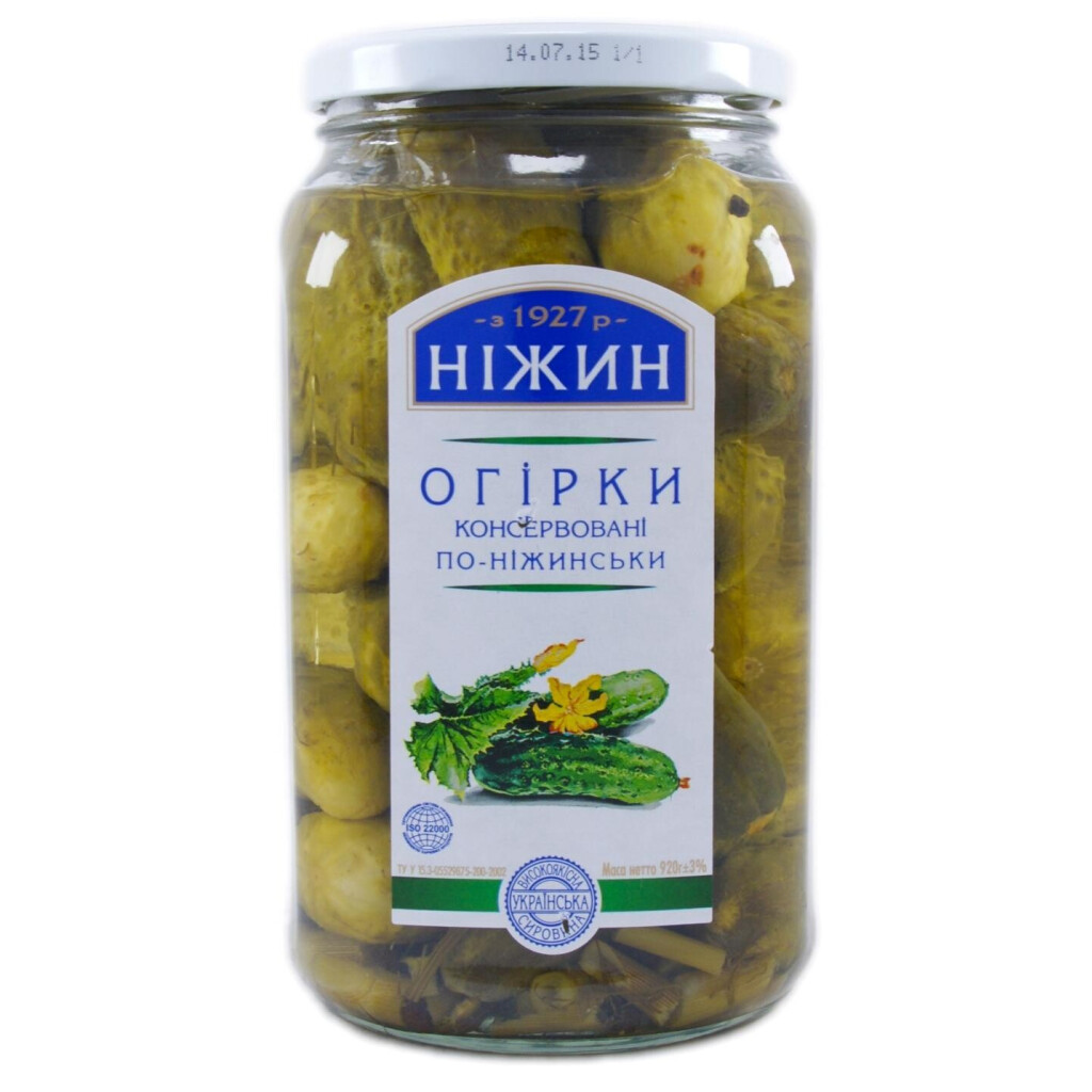 Огурцы Нiжин По-нежински консервированные, 920г (4823006801800)