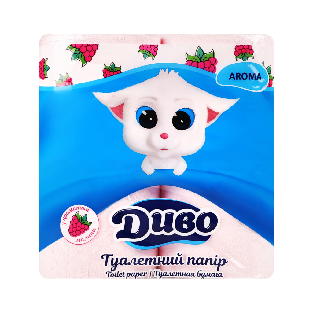 Папір туалетний Диво Aroma Малина 2-шаровий, 4шт (4820003836118)