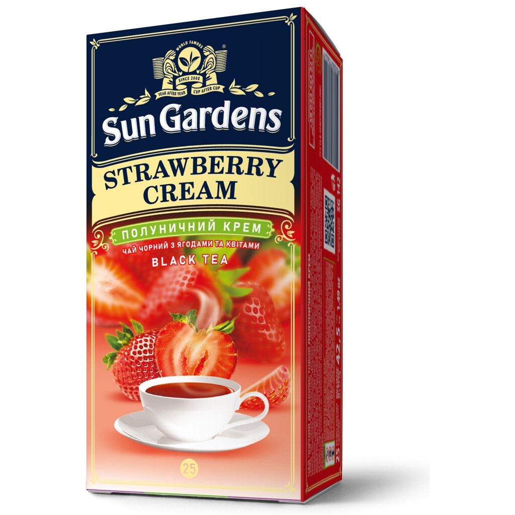 Чай черный Sun Gardens Strawberry Cream, 25*1,7г