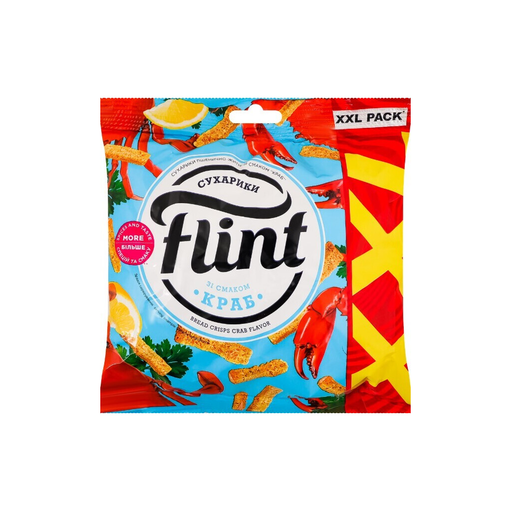 Сухарики Flint пшенично-житні зі смаком краба, 140г (4823127302101)