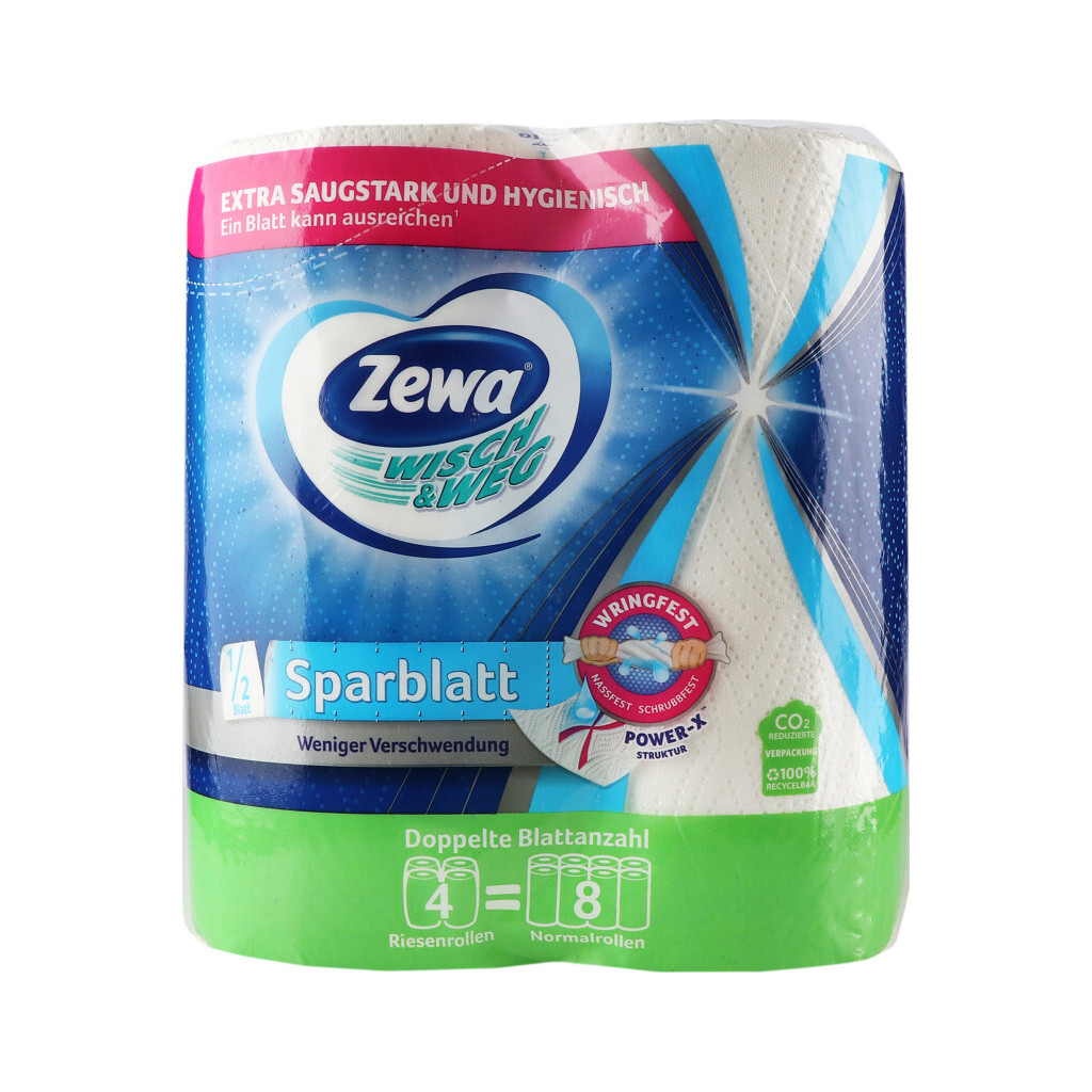 Полотенца бумажные Zewa Wisch&Weg 2слоя, 4шт (7322541210841)