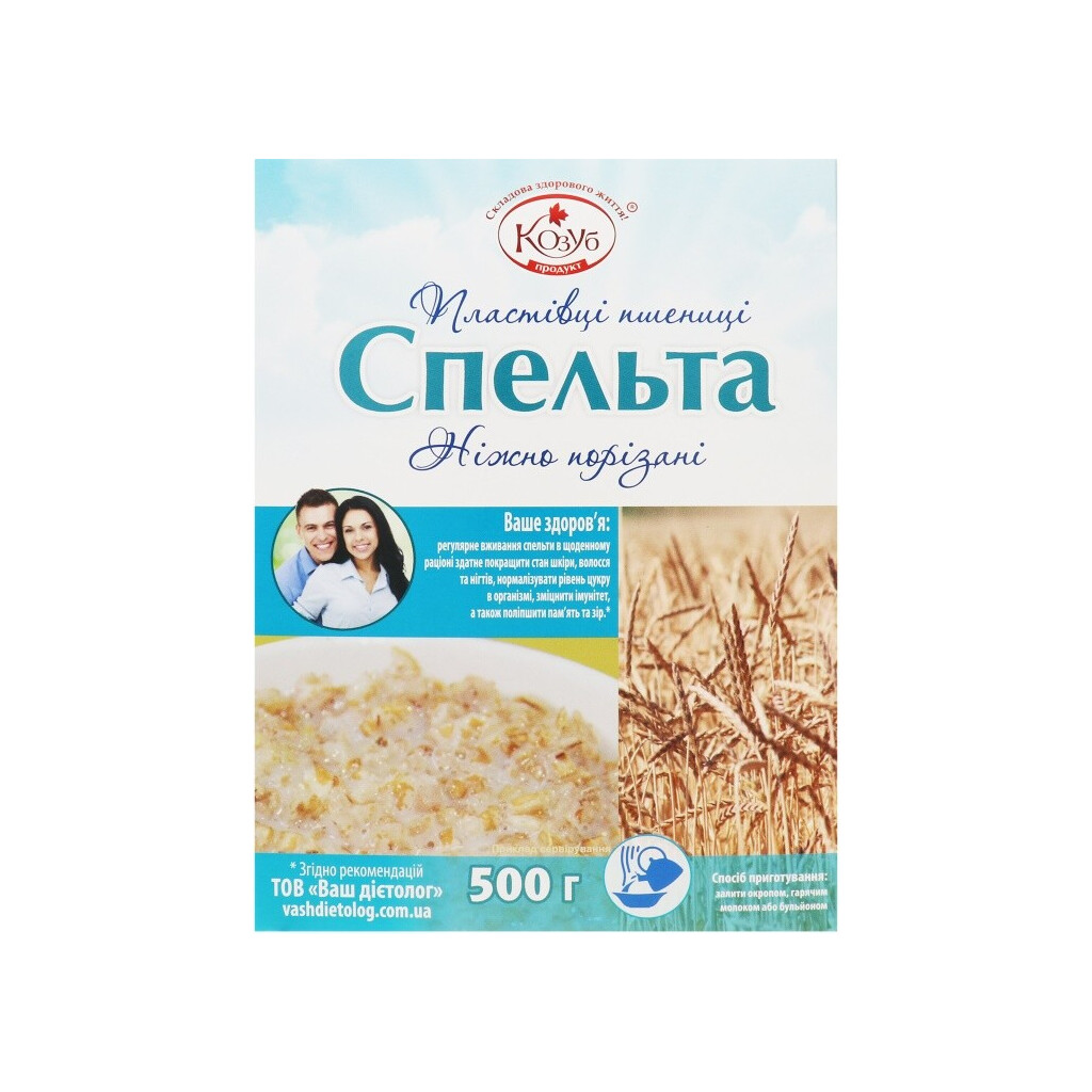 Хлопья пшеничные Козуб Спельта, 500г (4820094533927)