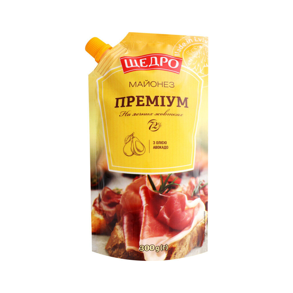 Майонез Щедро Премиум 72% д/п, 300г (4823097407196)