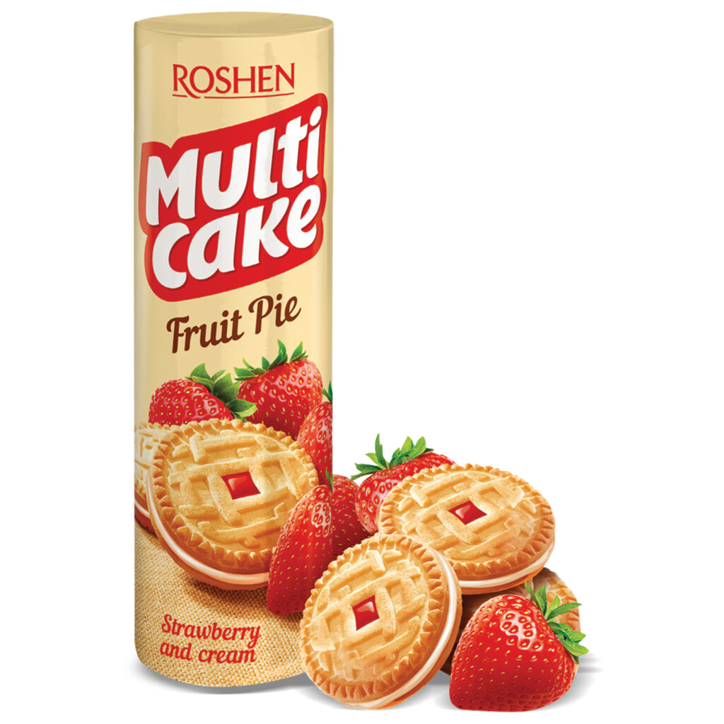 Печенье Roshen Multicake клубника крем, 195г (4823077609091)