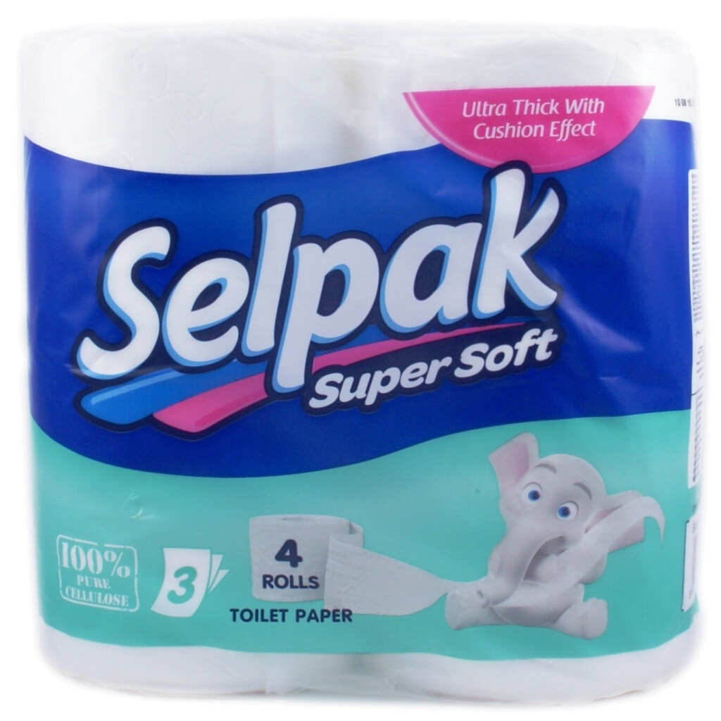 Папір туалетний Selpak Super Soft 3-шаровий, 4шт/уп (8690530204492)