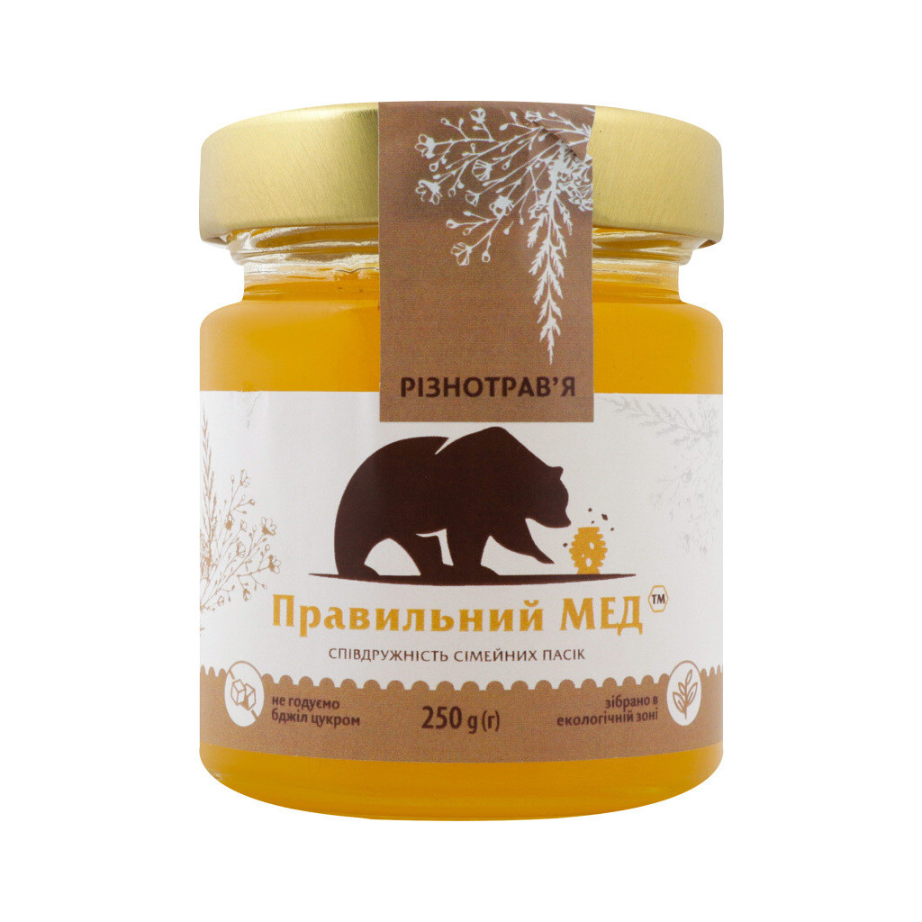 Мед Правильний мед разнотравье, 250г (4820257930099)