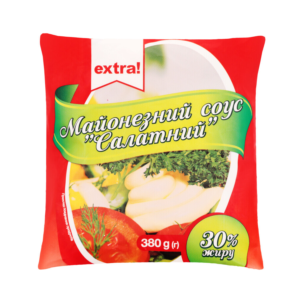 Соус Extra! Салатний майонезний 30%, 380г (4824034051359)