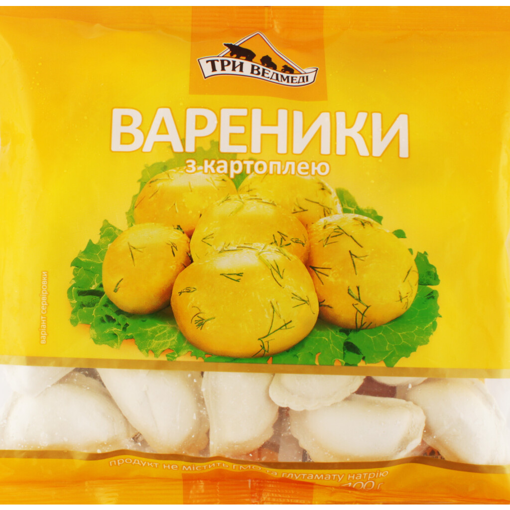 Вареники Три ведмеді с картофелем, 400г (4820039469533)