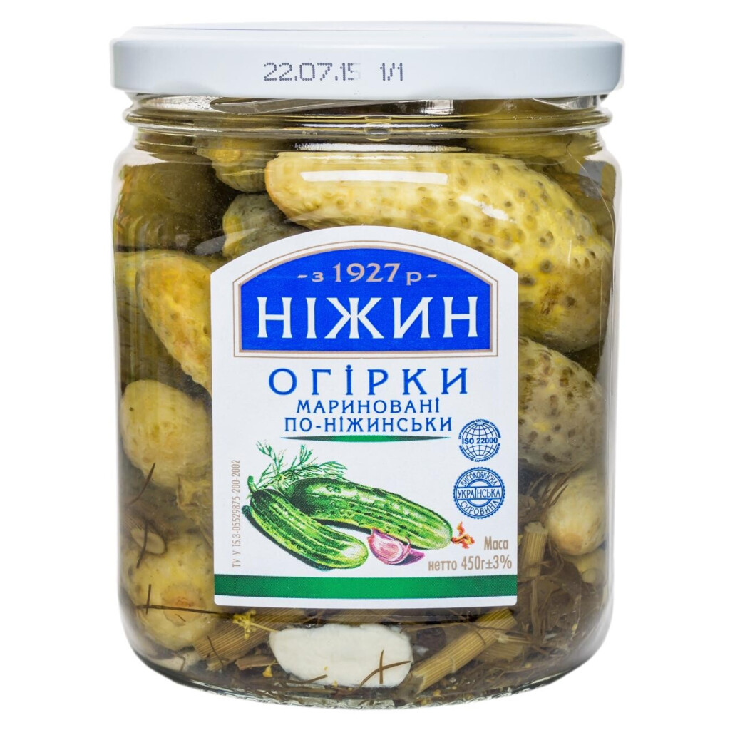 Огурцы маринованные Нiжин по-нежински, 450г (4823006802234)