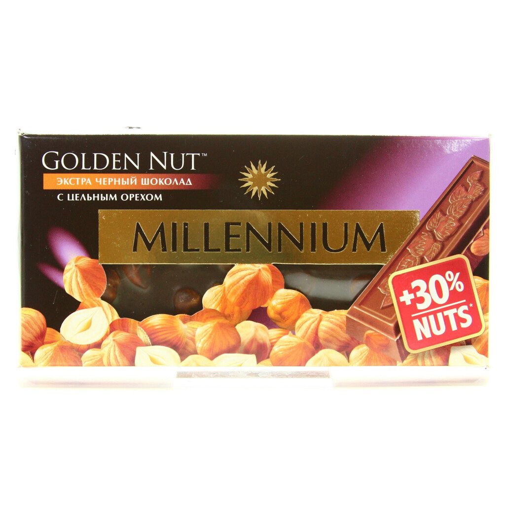 Шоколад Millennium Gold тёмный с лесными орехами, 100г (4820005193073)