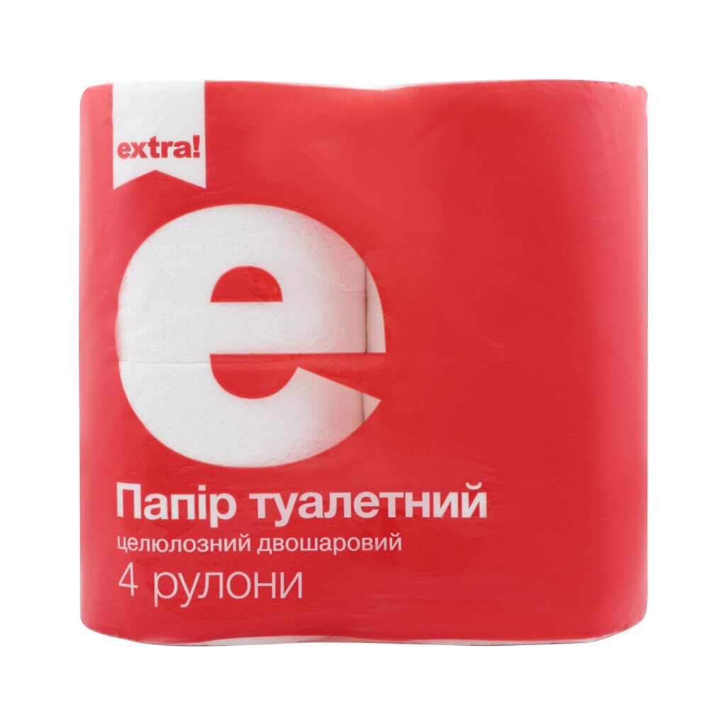 Папір туалетний Extra! целюлозний 2-шаровий, 4шт/уп (4824034015566)