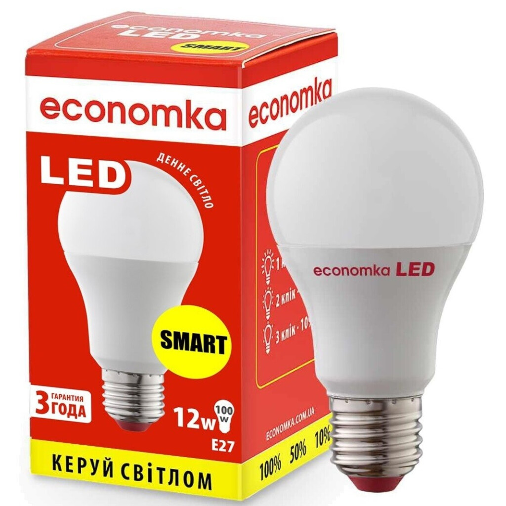 Лампа Экономка LED Smart A60 12W 4200K E27, шт (4820172680666)